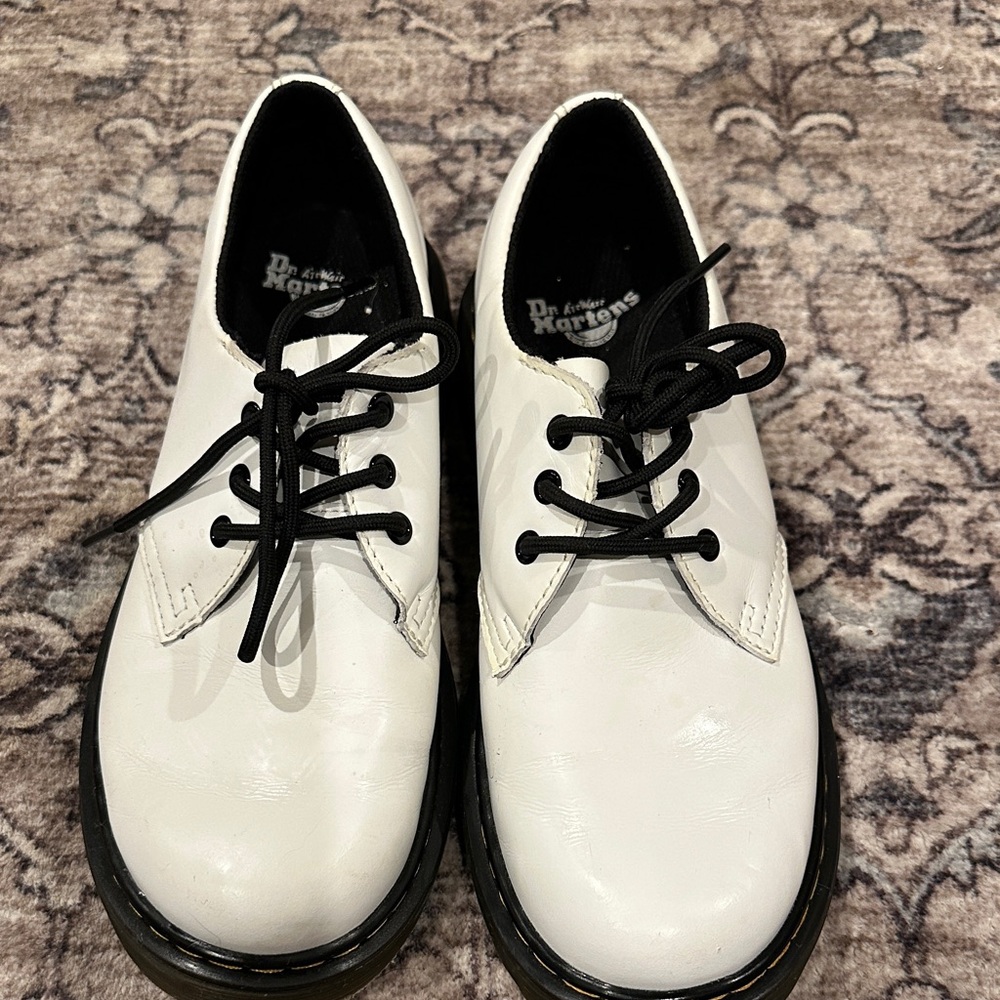 Dr. Martens Women's White Leather Flats